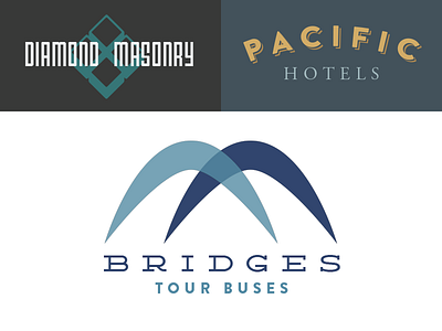 2-Minute Logo Challenge branding challenge hotel identity logo masonry minimal tour bus typography