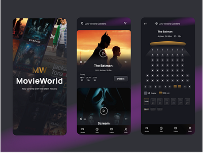 Movie application UI/UX app design logo ui ux