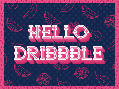 Hello Dribbble! debut dribbble first shot illustration illustrator invitation lettering photoshop vector