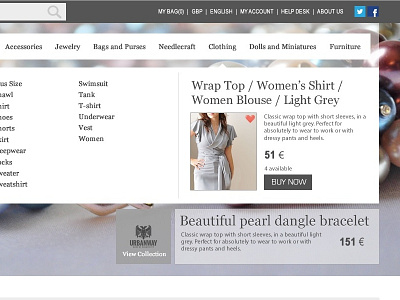 Extended nav of Marketplace design ecommerce homepage magento web