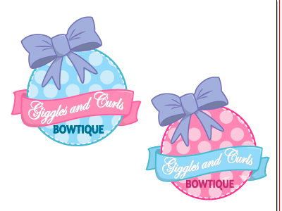 logo for a handmade bows company for babies. baby bows cute illustrator logo