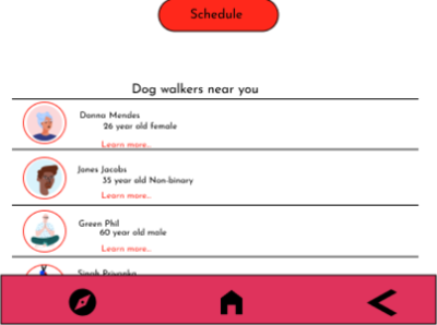 ENE'S DOGWALKER APP app branding mockup prototype ui