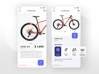 Bike's shop app application bike design flat mobile sketch ui ux ux design web