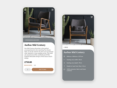 Furniture concept shop app application basket chair design design minimal payment ui ui design ux ux design web webapplication website