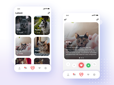 Adopt pet adopt app application clean design mobile pets sketch ui ux ux design web