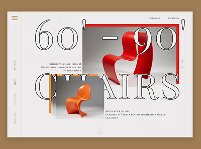 60'- 90' FURNITURE STORE chair clean concept design flat sketch store ui ux ux design web website
