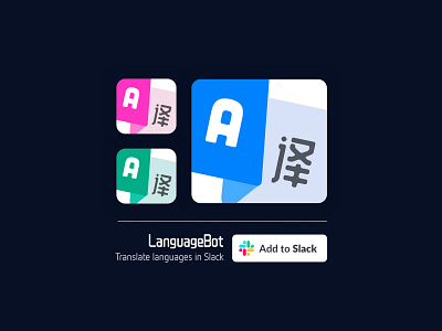 LanguageBot - Slack app icon / work in progress ai app app branding bot brand branding chat design icon icon app icon artwork language logo machine learning slack translation ux ux ui