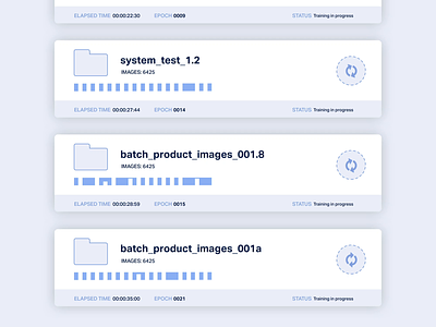 Dashboard UI — training machine learning models ai app artificialintelligence big data bot dailyui dashboard data data analysis data analytics data annotation data collection file file system file upload image upload machine learning science streaming app ux