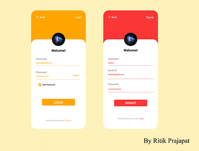 Login & Signup Page app design figma login login screen signup ui