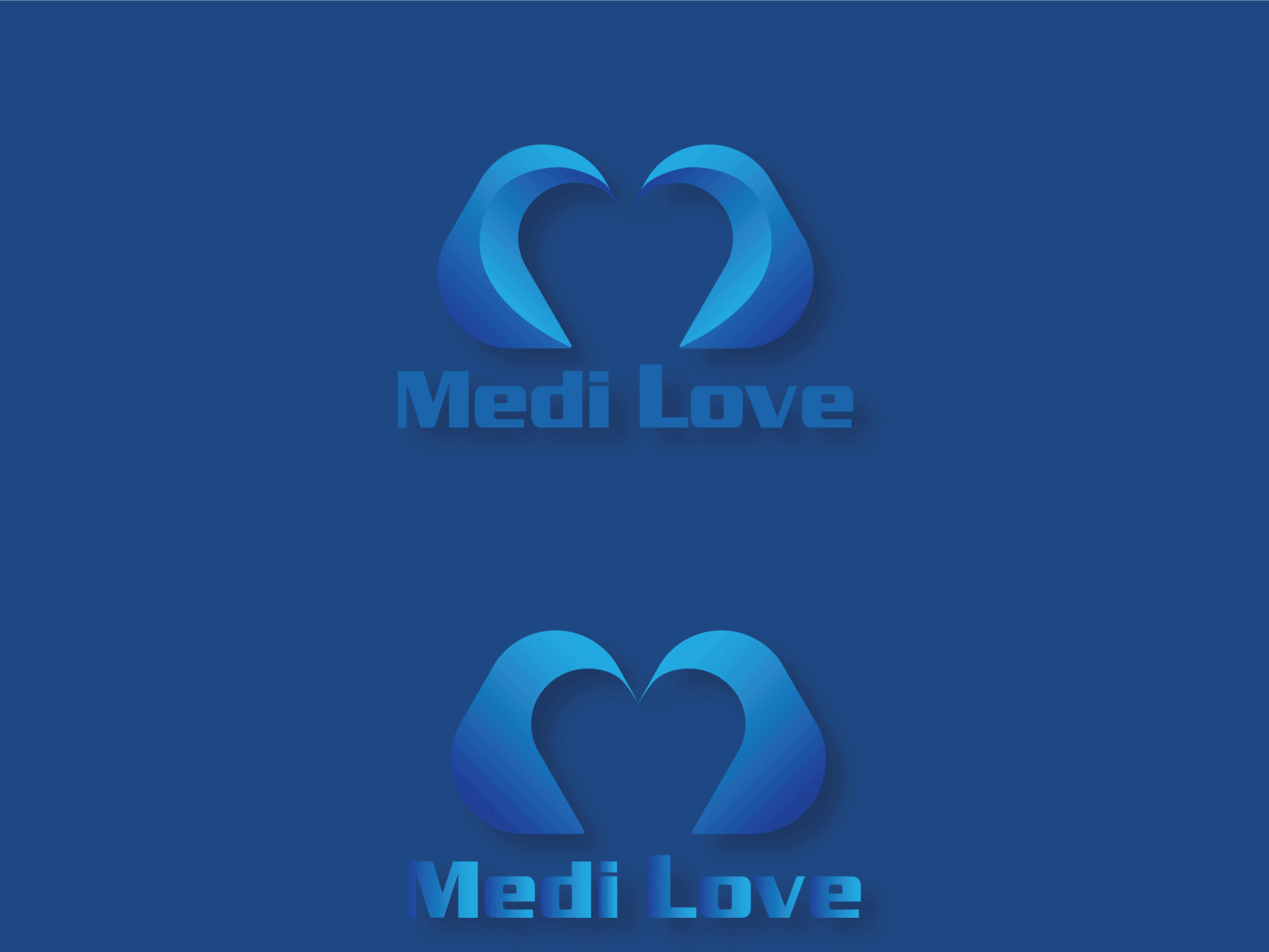 Medi Love M and love Icon Logo design branding graphic design logo