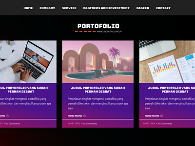 User Interface page Portofolio