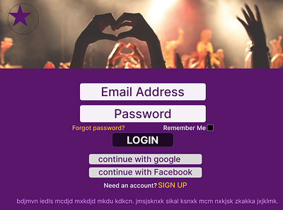 UI design for login page for a social music app branding design graphic design ui ux