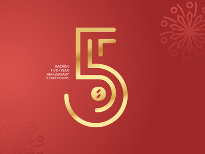 Happy 5th Anniversary branding design five illustration logo typography