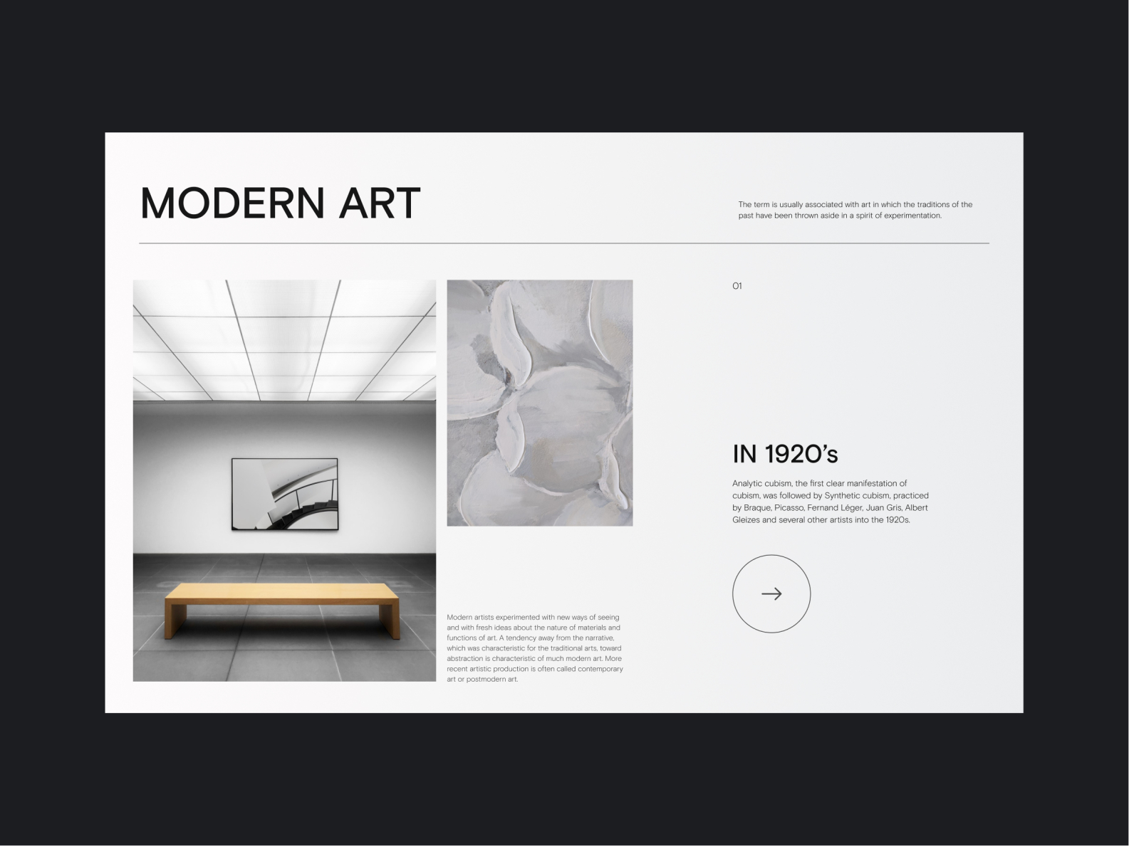 MODERN ART — Hero section concept by Ludvig Gorey on Dribbble