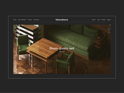 Woodland — E-commerce Website Design corporate design e commerce furniture interior minimalism online store ui uiux wood