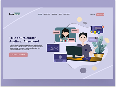 Landing Page - Website Design graphic design illustration landing page mockup online course ui uiux desain ux web website landing page