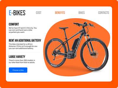 E-BIKES RENT BENEFITS design e bike figma makeevaflchallenge makeevaflchallenge9 ui