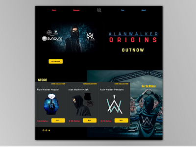Alan Walker Website Redesign branding dailyui design shopping ui uidesign website