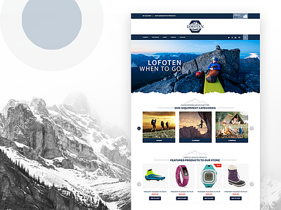 Lofoten Homepage Design adventure ecommerce homepage mountains travelling user experience user interface web design