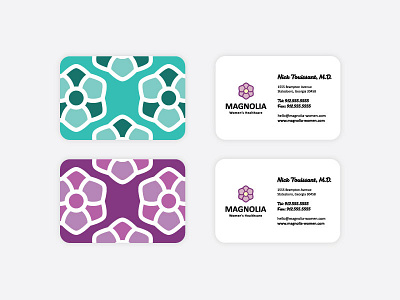 Flower Power x2 brand design branding business card clean flower gynecology identity logo logo design magnolia mark minimal