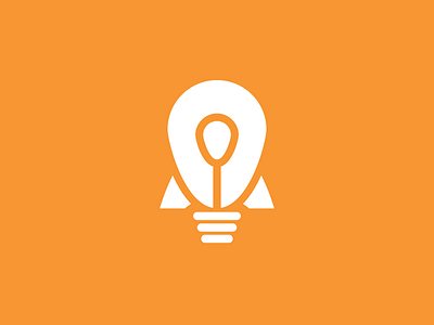 A thing for a thing blastoff branding clean design filament idea launch lightbulb logo rocket simple