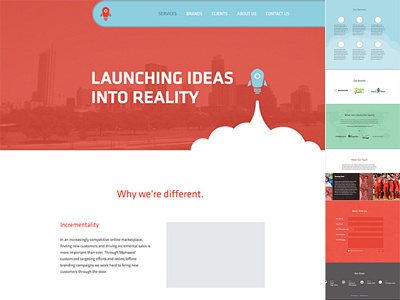 Prepping for launch branding clean clouds landing page launch rocket ui user interface ux web design website