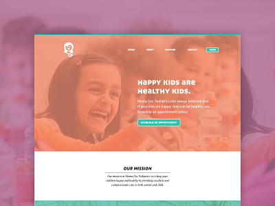 Ooooo colors... branding clean fun colors happy kids icon landing page pediatrics ui user interface ux web design website