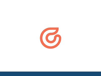 C'ing curves and corners blue branding c corner curves icon identity logo logo design mark orange