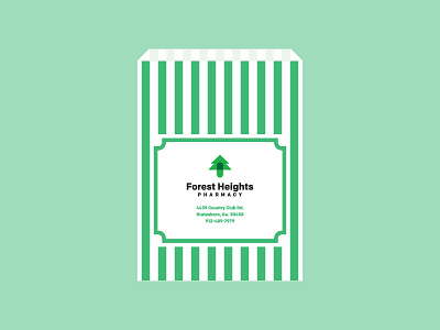 Prescriptive Assets bag branding clean forest gift illustration logo design pharmacy pill stripes tree vintage