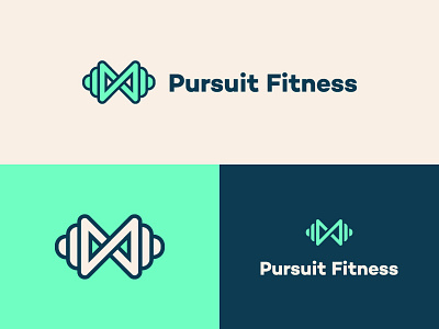 Workin' [it] out barbell branding dumbbell fitness gym health identity infinity logo logo design simple sports