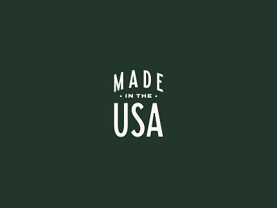 Made in the good ol' US of A badge branding lockup logo made patch stars stripes type typography usa