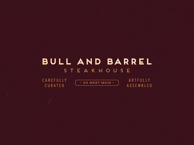 Bull and Barrel, Part Two badge branding clean identity restaraunt seafood steakhouse type typography