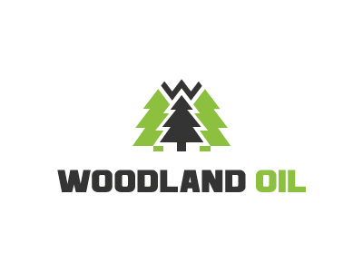 Woodland Oil branding design logo oil tree wood