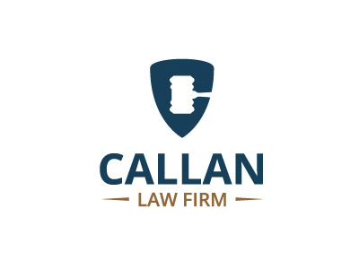 Callan Law eminent domain firm gavel justice law lawyer logo mark shield