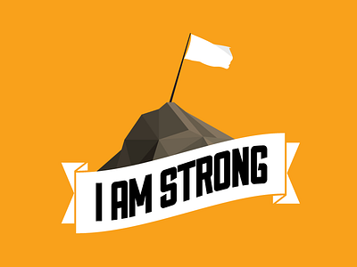 I Am Strong aggro crag branding church guts mountain orange ribbon series branding white flag