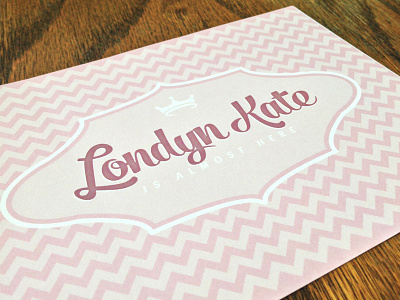 Londyn Kate Fox baby baby shower british chevron invitation pink royal script type typography