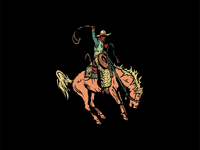 Quirts and Woolies bronc buckaroo bucking horse cowboy illustration montana western