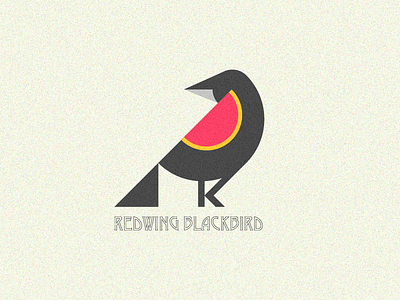 Native Bird Series - Redwing Blackbird bird birds blackbird grain red redwing vintage yellow