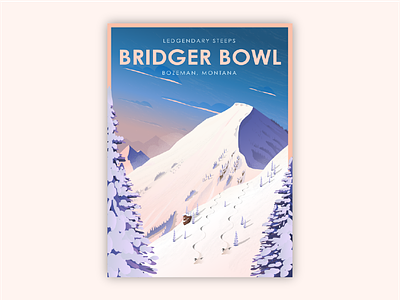 Bridger Bowl Montana bozeman bridger bowl montana poster schlasmans ski poster skiing skiing powder