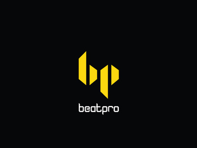 Beatpro logo design for earbuds branding logo typeface