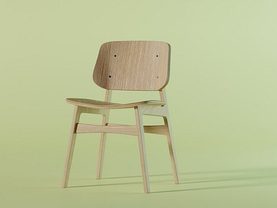 Scandi chair rendered with Blender