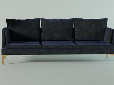 Catalina Blue velvet sofa in Blender