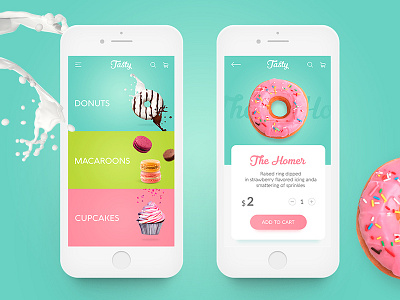 Tasty app app application design donut food iphone macaroon mobile ui ux
