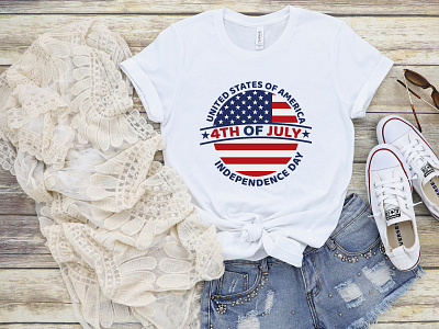 United States Of America 4th Of July Independence T-Shirt Design america american american flag apparel dude flag fourth freedom graphic independence independent liberty patriotic print shirt star tshirt design us