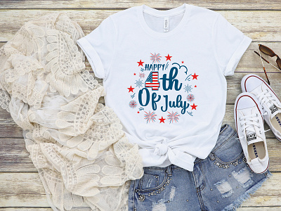 Happy 4th of July | 4th July T-Shirt Design america american american flag apparel dude flag fourth freedom graphic independence independent liberty patriotic print shirt star tshirt design us