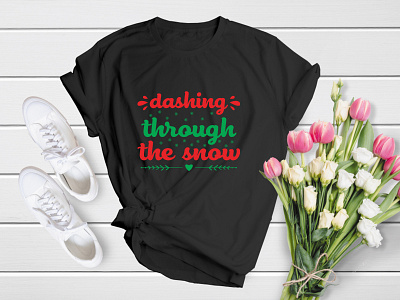 Dashing Through the Snow | Merry Christmas T-Shirt Design