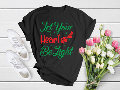 Let Your Heart Be Light | Merry Christmas T-Shirt Design 25 apparel bell christmas christmas design christmas time christmas tree christmas tshirt december deer merry merry christmas noel santa shirt t shirt t shirt tee tree xmas