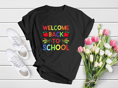 Welcome Back To School | Back To School T-Shirt Design apparel back to school class colourful cool elementary graphic kid kindergarten pen preschool school shirt sticker student study t shirt t shirt teacher welcome