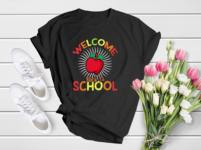 Welcome Back To School | Back To School T-Shirt Design apparel back to school class colourful cool elementary graphic kid kindergarten pen preschool school shirt sticker student study t shirt t shirt teacher welcome