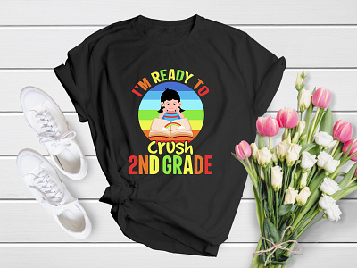 I'm Ready To Crush 2nd Grade apparel back to school class colourful cool elementary graphic kid kindergarten pen preschool school shirt sticker student study t shirt t shirt teacher welcome